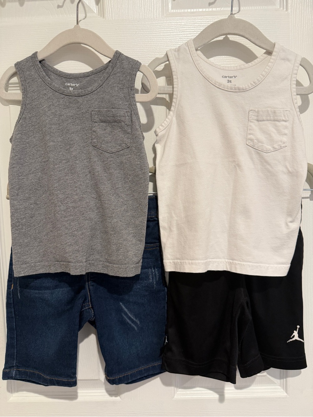 Toddler Boys Summer Outfit Bundle 3T Carter's Jordan Tank Denim Shorts